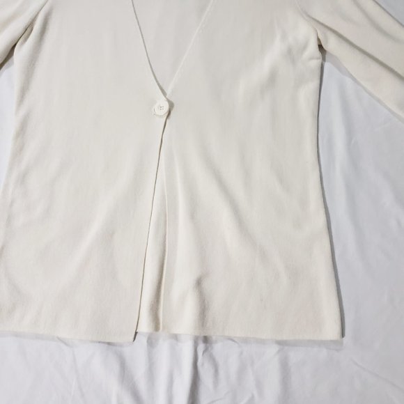 SPRING + MERCER Size S (4-6) Cream Ivory White Cardigan Sweater Top Blouse #947 - Picture 2 of 6
